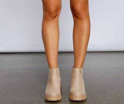 Oh So Trendy Lug Sole Booties