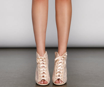 Stunning Glamour Lace Stiletto Booties