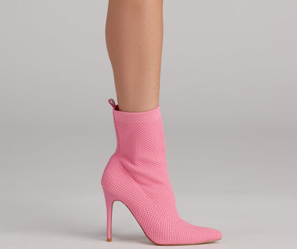 Major Strut Knit Stiletto Booties