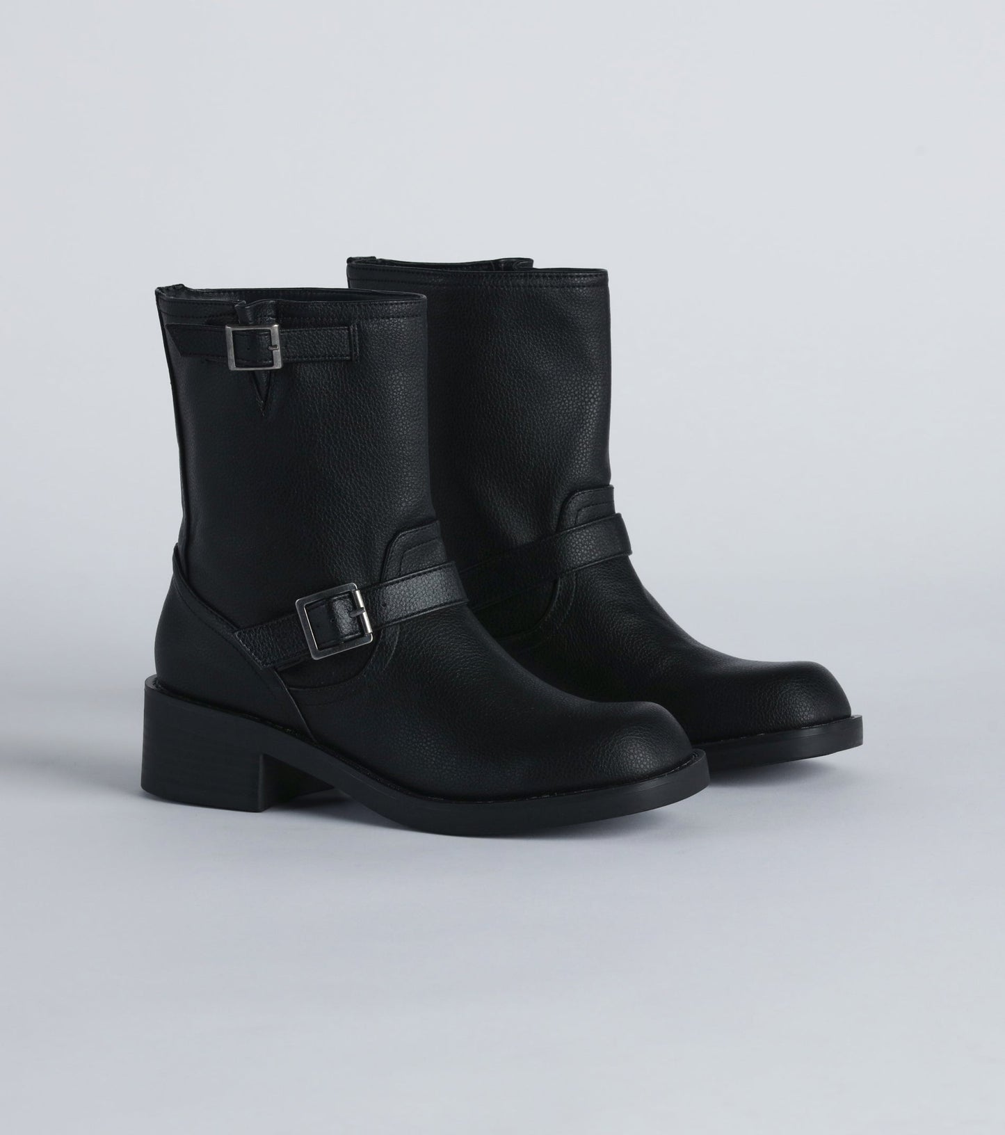 Edge It Up Faux Leather Biker Boots