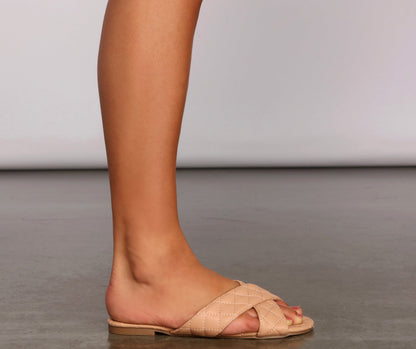 Chic Status Quilted Faux Leather Sandals