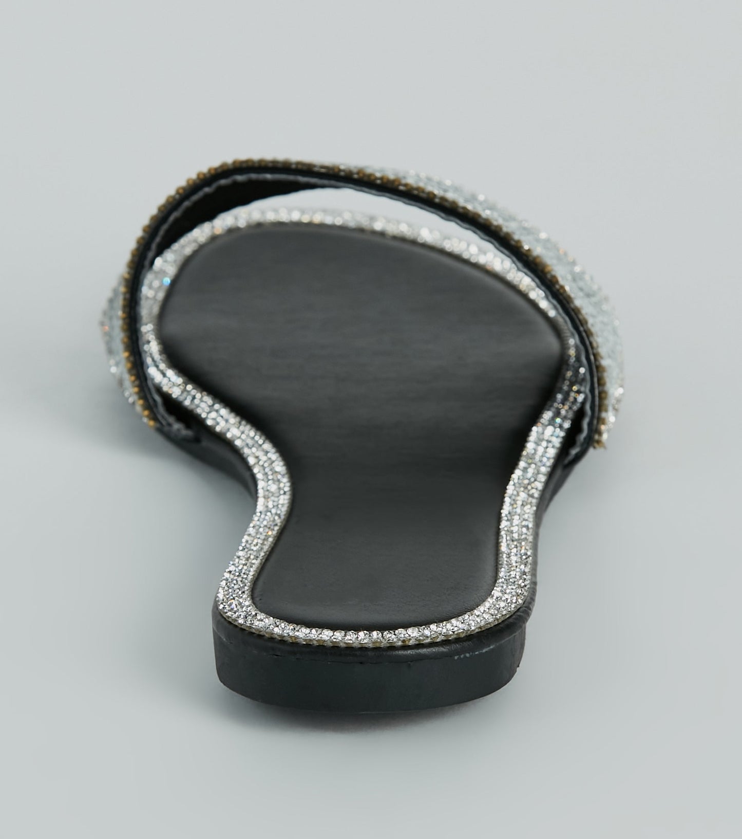 Casual Glitz Rhinestone Strap Faux Leather Sandals