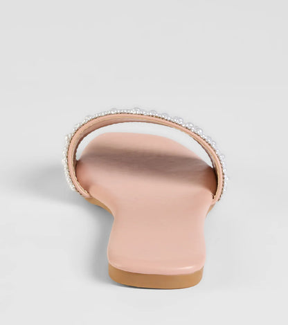 Ever So Chic Rhinestone Pearl Sandals