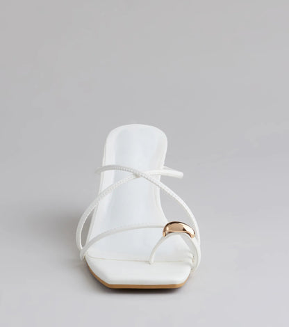 Refined And Classy Toe Ring Strappy Wedges