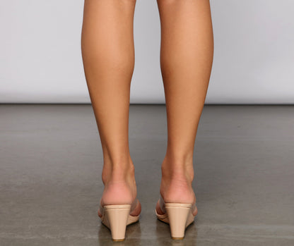 Elevated Glam Faux Leather Wedges