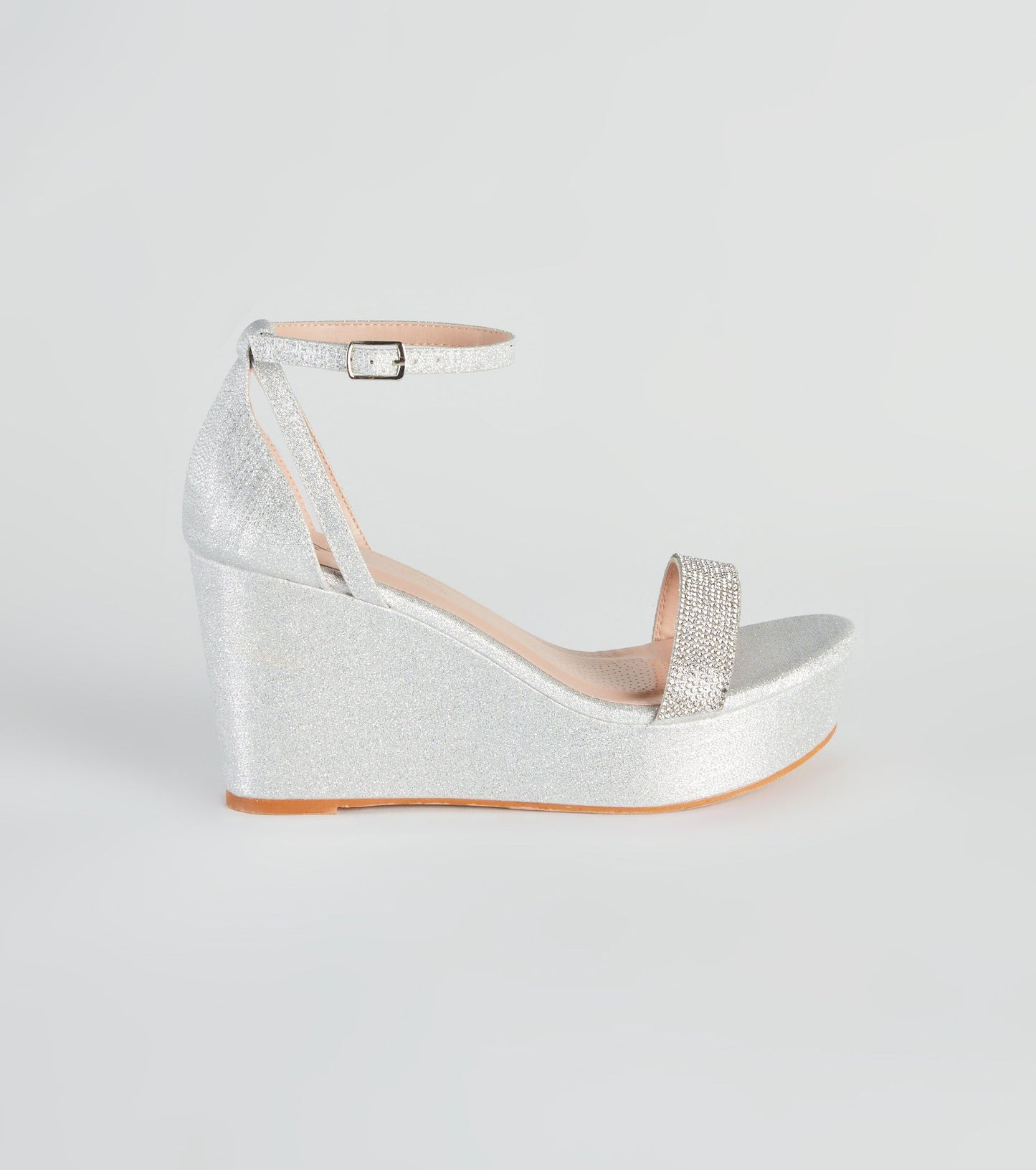 Cue The Glitter Rhinestone Platform Wedges