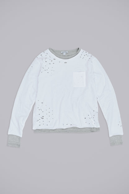 Distressed Double-Layered Waffle Top