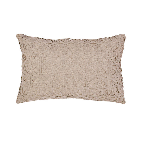 A 14in. x 22in. Ribbon Mesh Sandstone Pillow.