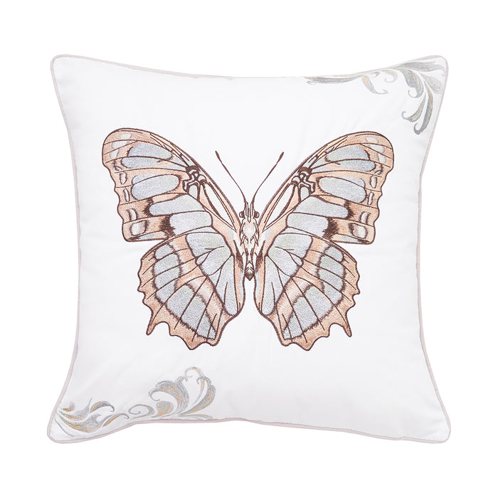 A 20in. x 20in. Green Malachite Butterfly Indoor Outdoor Pillow.