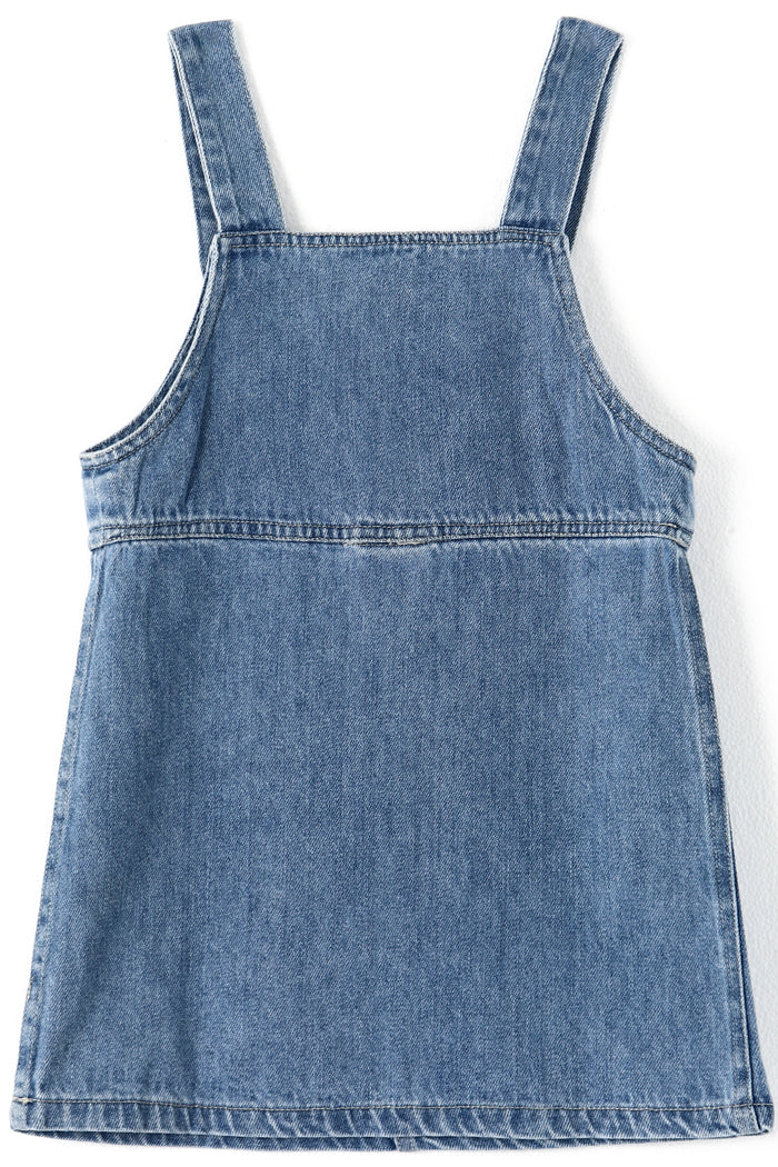 24M-7T Baby Little Girl Denim Overalls, Simple Design Summer Jumpsuit Dress