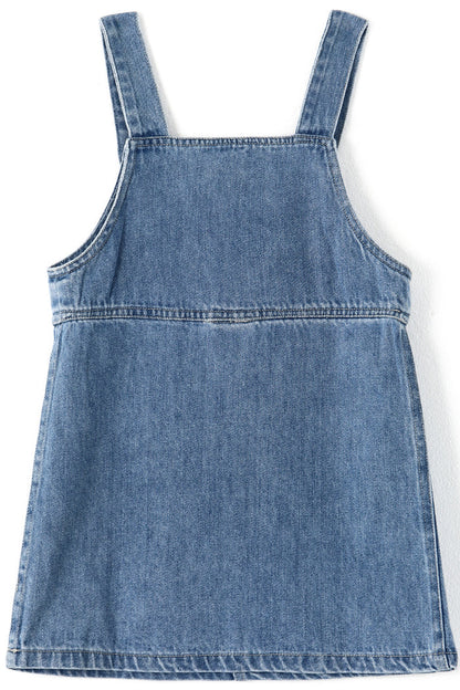 24M-7T Baby Little Girl Denim Overalls, Simple Design Summer Jumpsuit Dress
