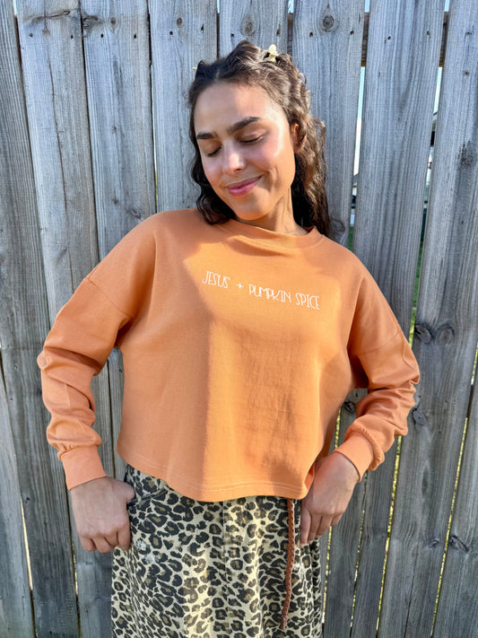 JESUS + PUMPKIN SPICE CROPPED TEE