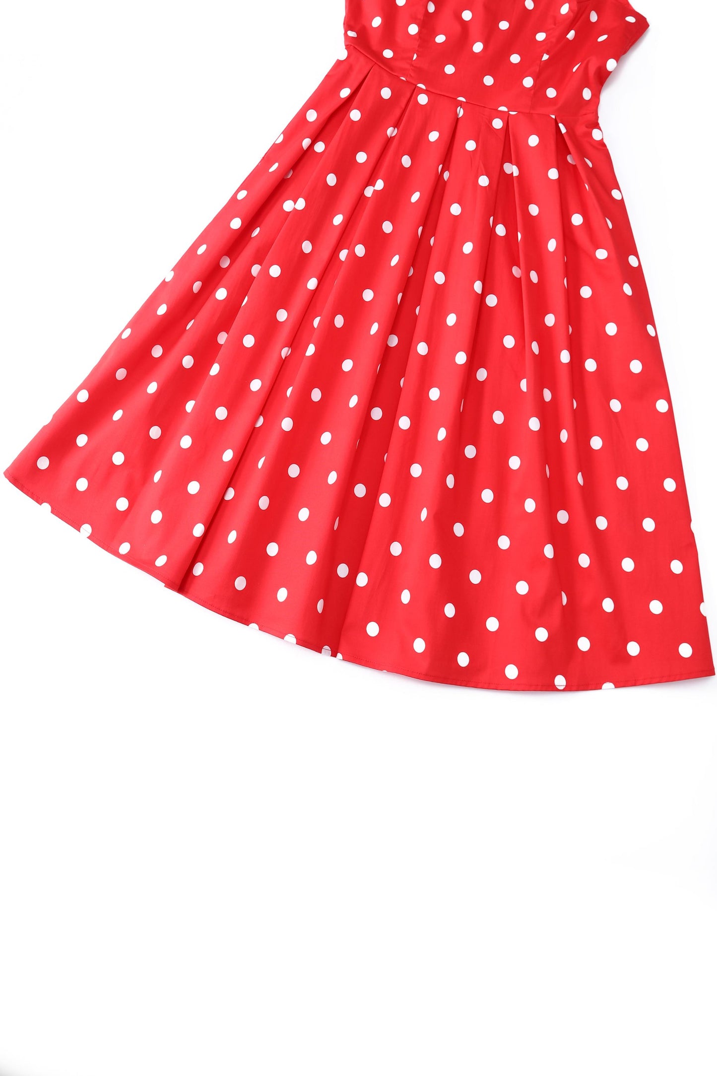 Amanda Polka Dot Swing Dress In Red & White