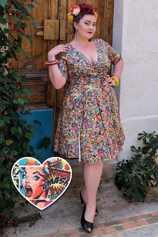 Matilda Comic Wrap Dress