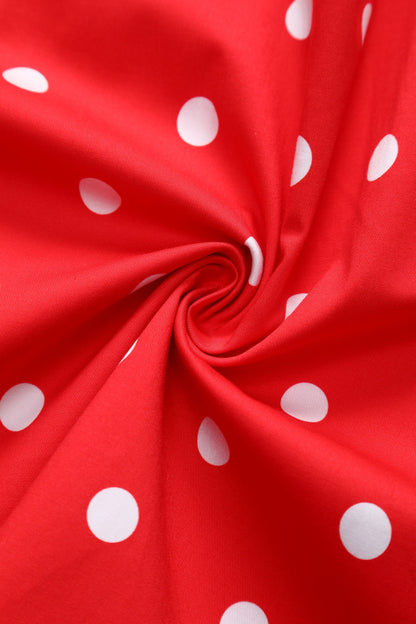 Amanda Polka Dot Swing Dress In Red & White