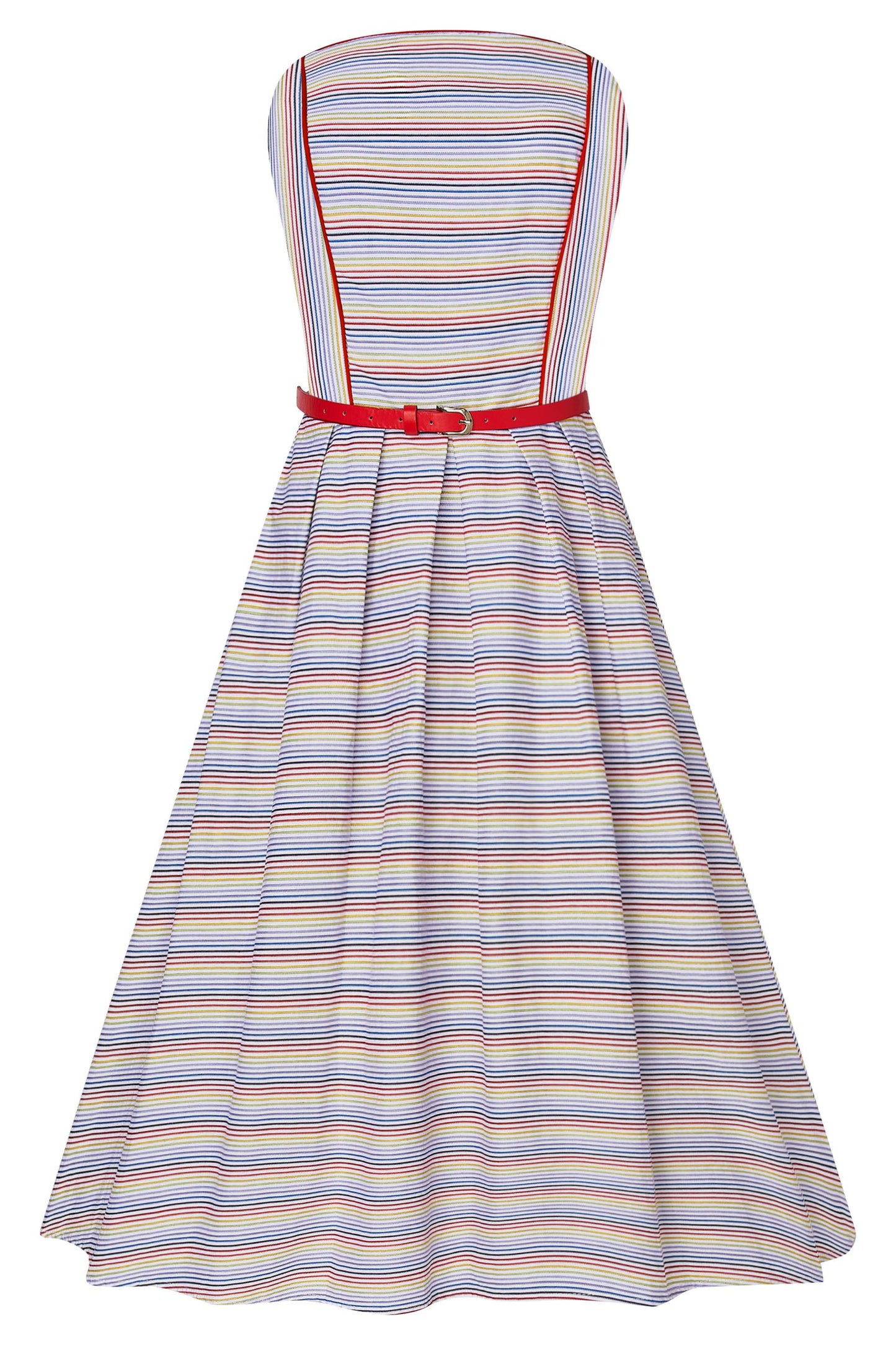 Evie Summer Striped Strapless Dress