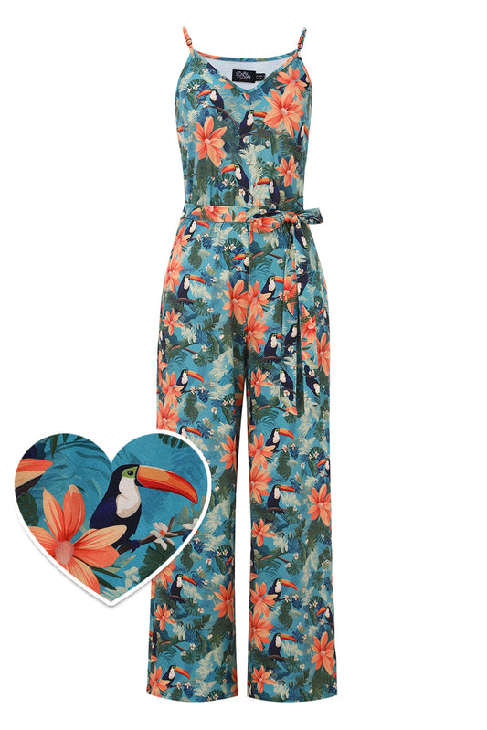 Brigitte Tropical Toucan Strappy Jumpsuit