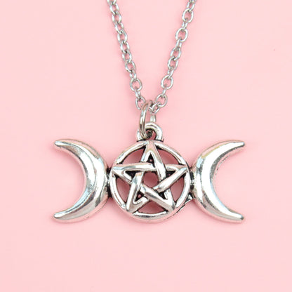 Pentagram & Moon Necklace