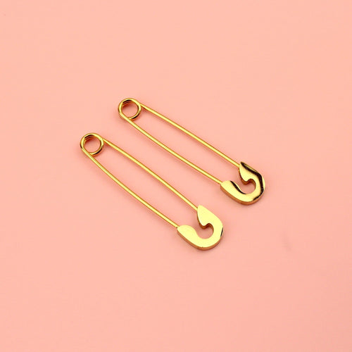 Pin it to Win it Safety Pin Earrings (Gold Plated)