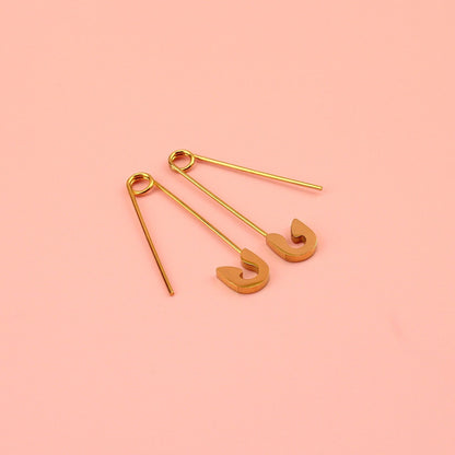 Pin it to Win it Safety Pin Earrings (Gold Plated)