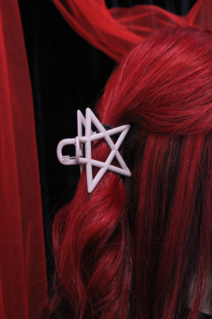 Pentagram Hair Clip - Baby Pink