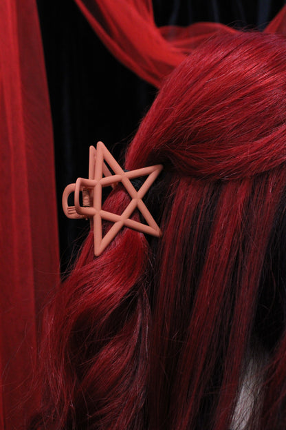 Pentagram Hair Clip - Burnt Orange