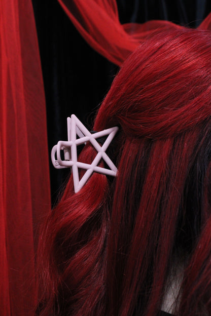 Pentagram Hair Clip - Baby Pink