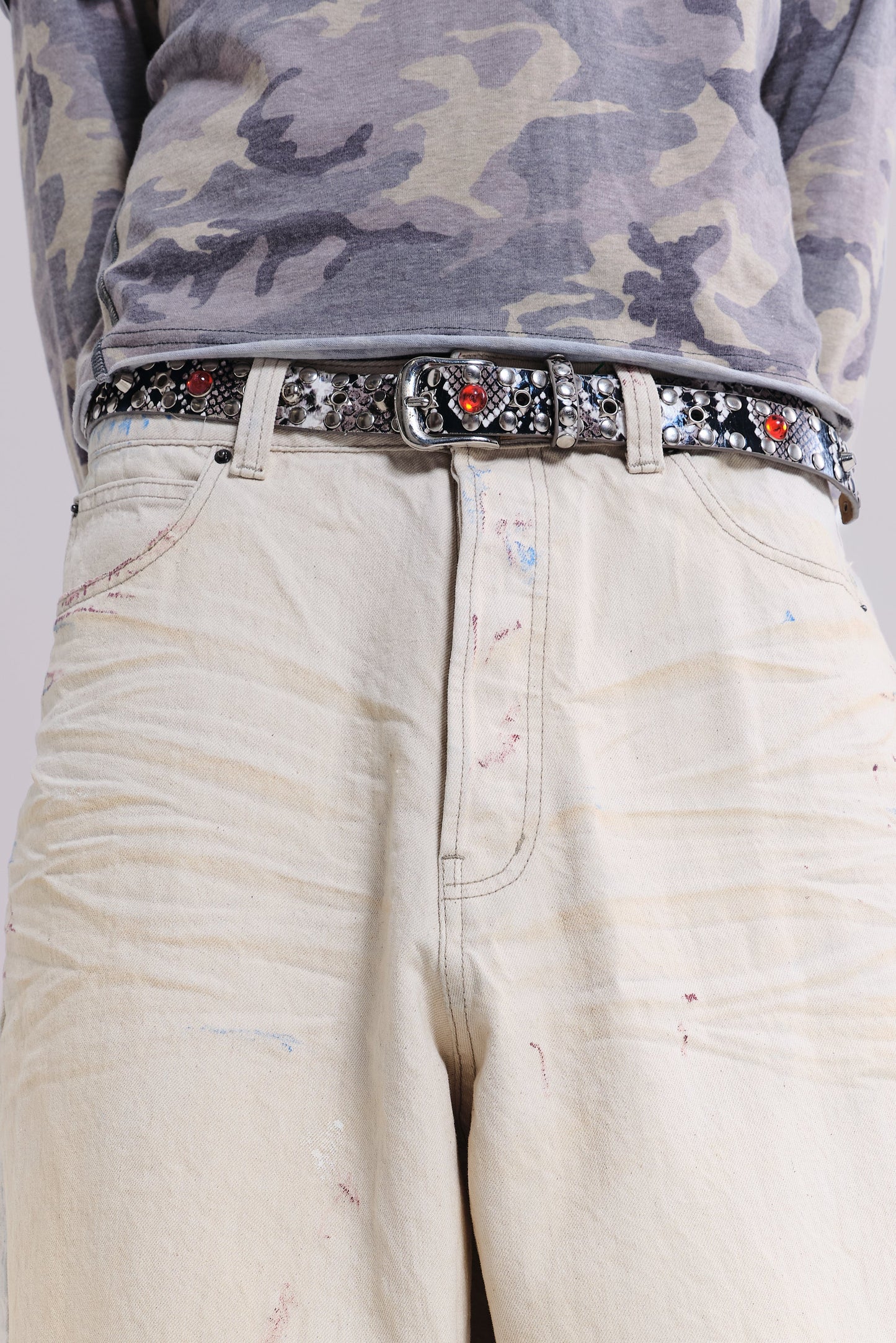 Ecru Paint Colossus Jeans