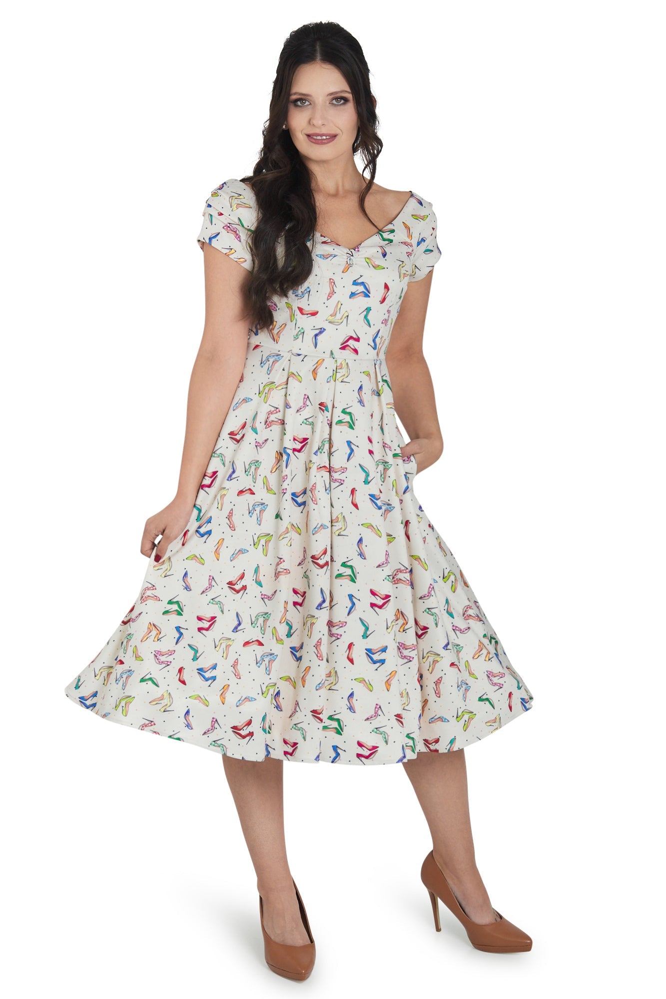 Lily Stiletto Print Off Shoulder Dress