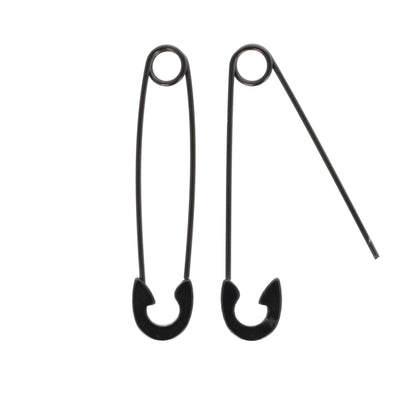 Pin it to Win it Safety Pin Earrings (Black)