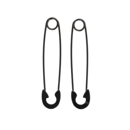 Pin it to Win it Safety Pin Earrings (Black)