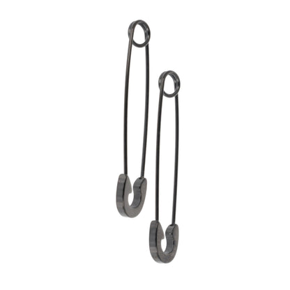 Pin it to Win it Safety Pin Earrings (Black)