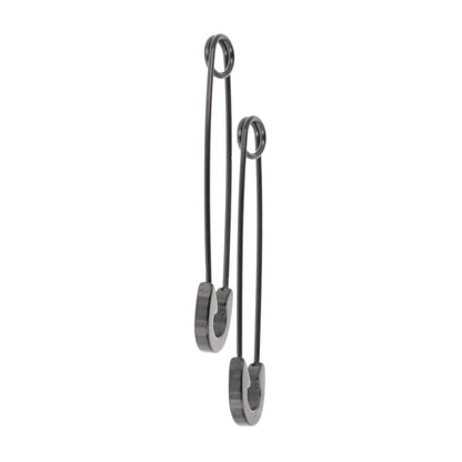 Pin it to Win it Safety Pin Earrings (Black)