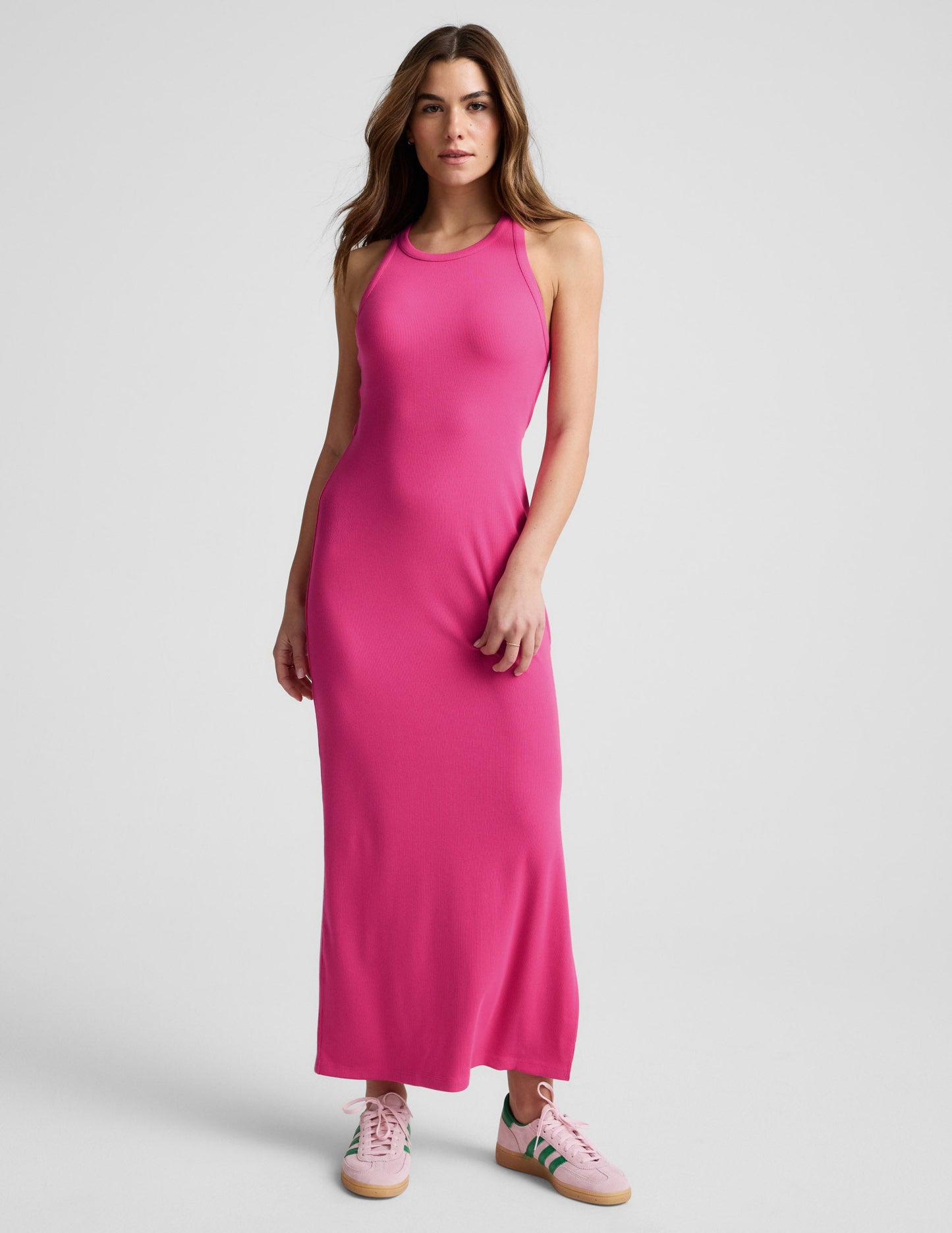 Ribbed High Neck Maxi Dress