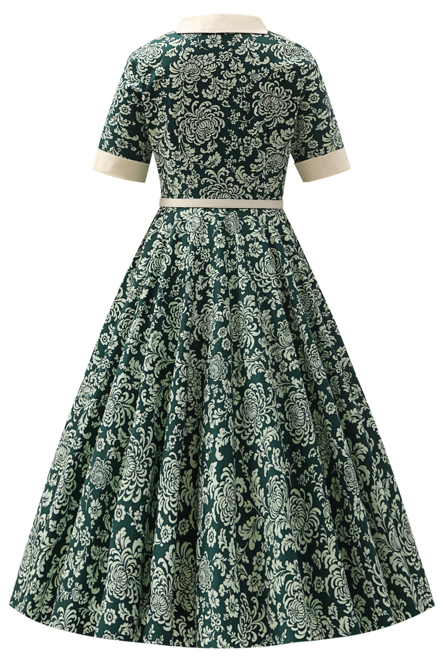 Mollie Teal Chrysanthemum Full Circle Shirt Dress