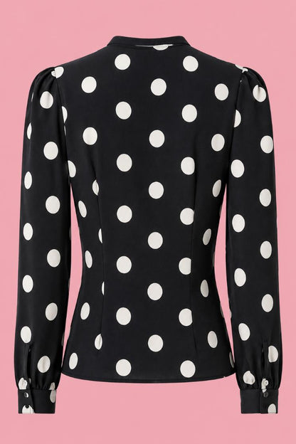 Margaret Black Polka Dot Blouse
