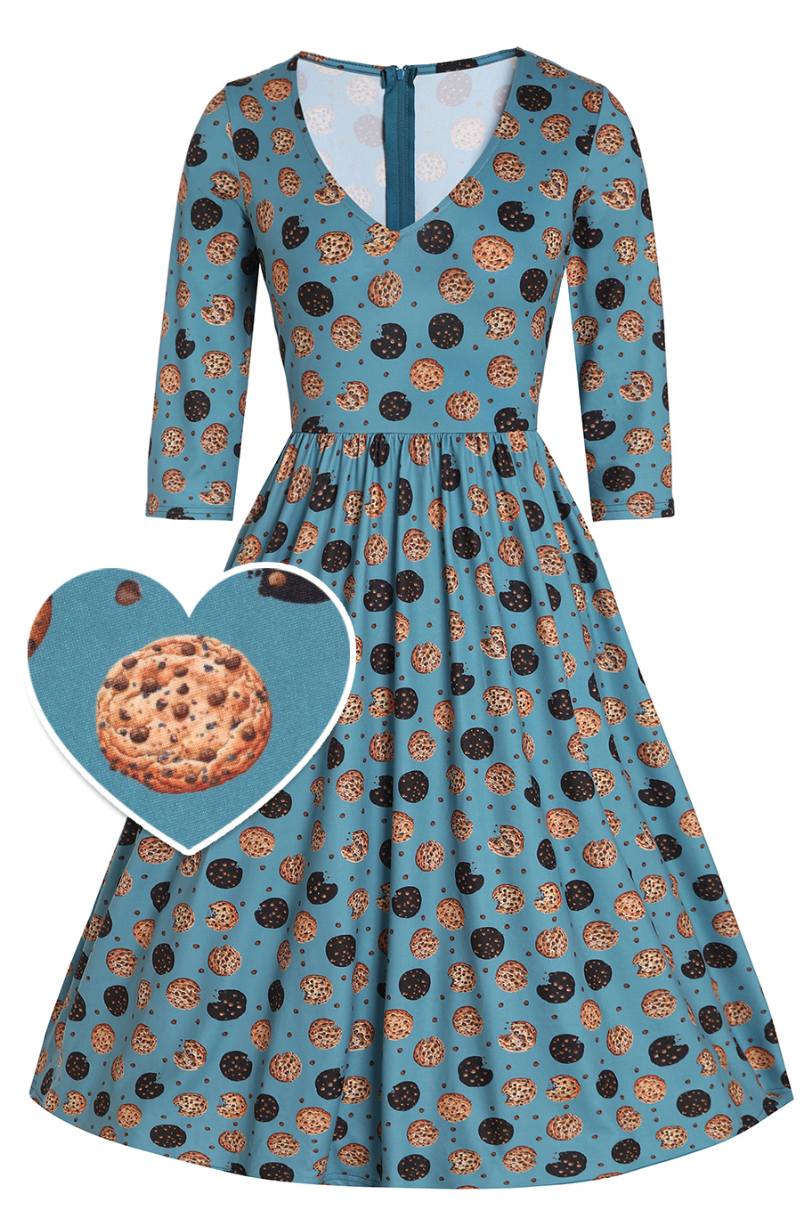 Billie Cookie Blue Long Sleeved Dress