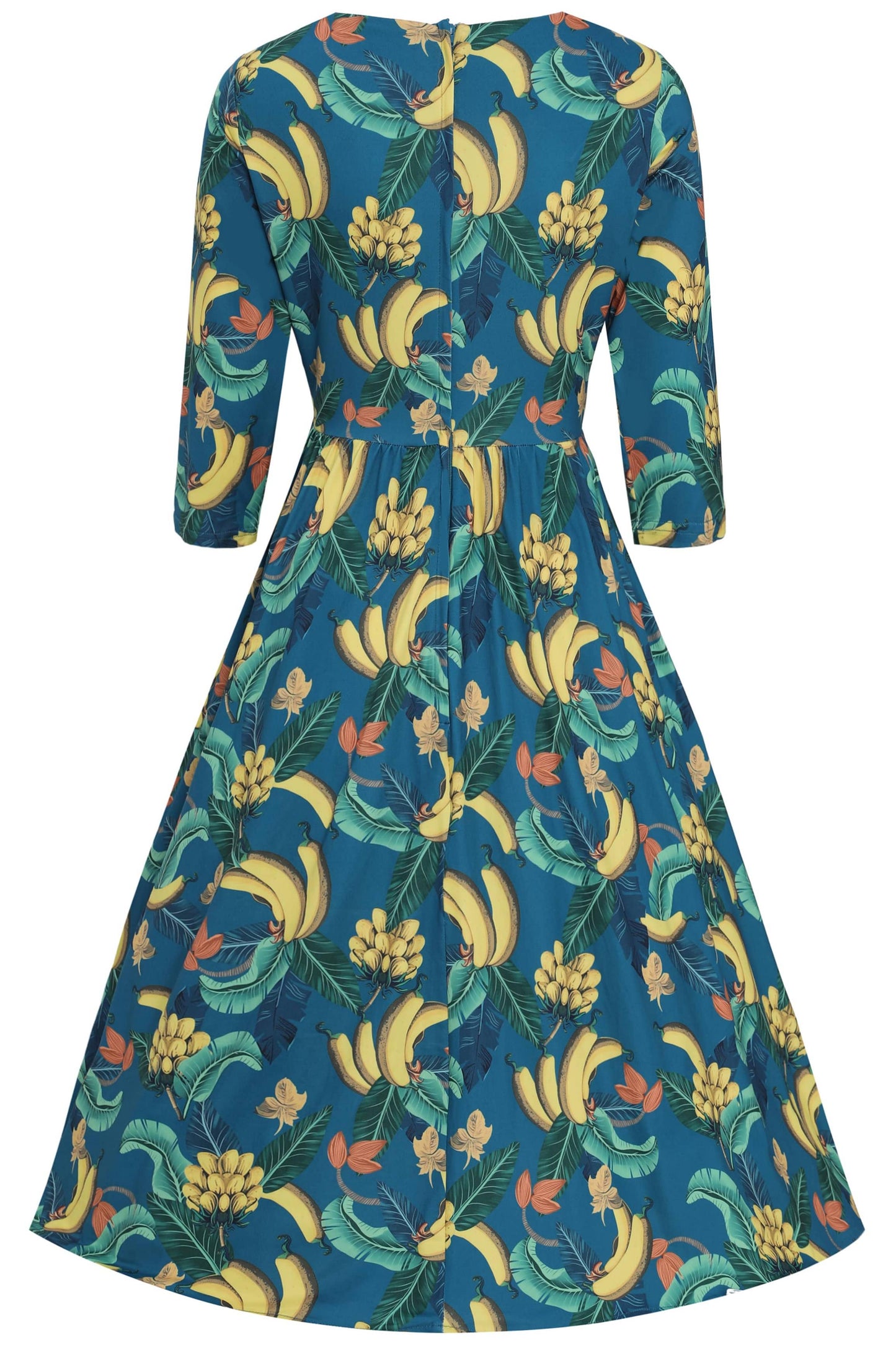 Billie Banana Print Dress In Blue