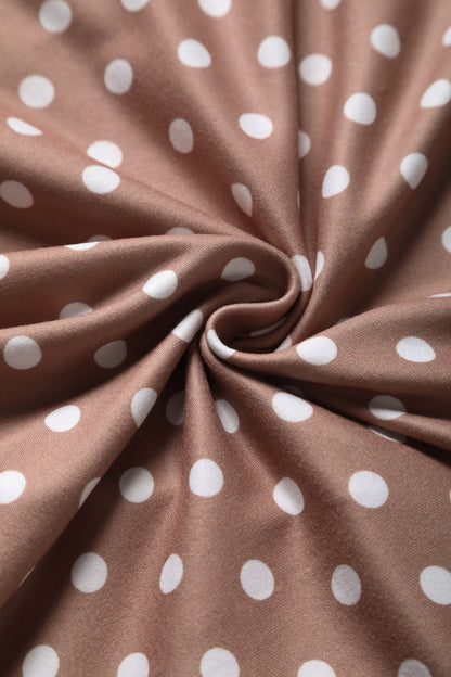 Julia 50s Style Brown & White Polka Dot Dress