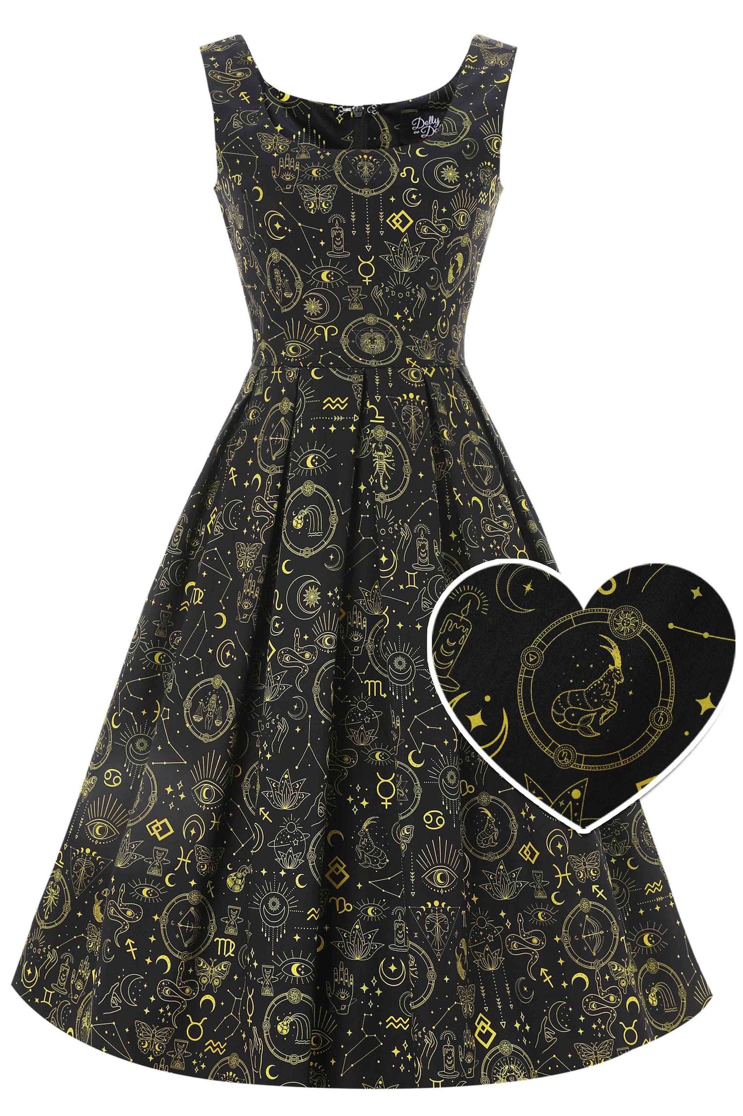 Amanda Gold Horoscope Swing Dress In Black