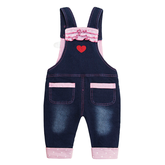 Toddler Girls Bunny Radish Cuffed Jeans Overalls