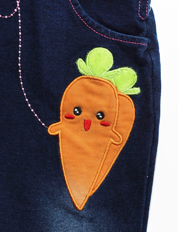 Baby Cartoon Carrot Bunny Novel Overalls