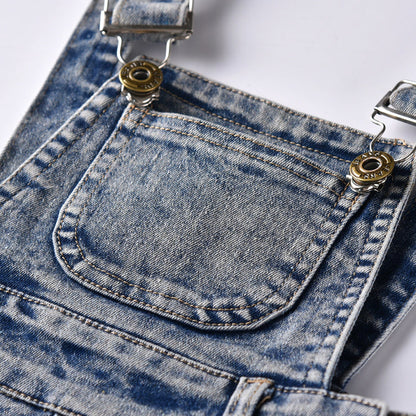 Baby Summer Jeans Overalls Washed Denim Shortalls