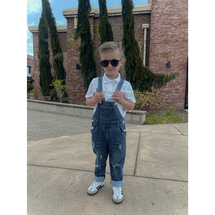 Baby Toddler Adjustable Ripped Cotton Denim Overalls