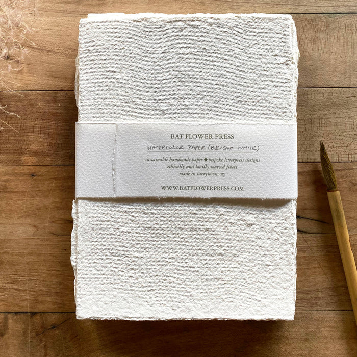 Bat Flower Press - Ivory handmade paper set with envelopes