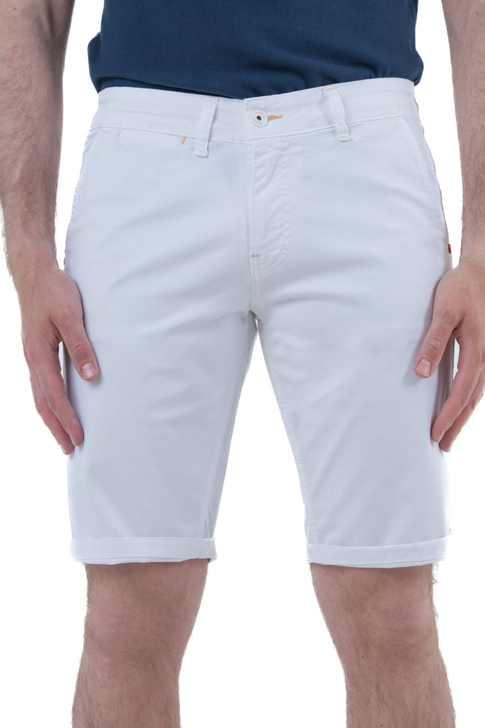 Bermuda in cotone slim Cristian Raso bianco SS26