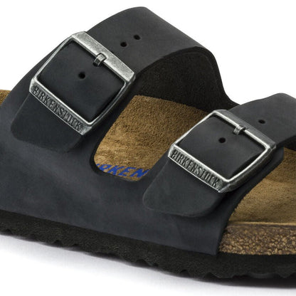 Birkenstock - Sandales Arizona - Cuir huilé - Noir-Chaussures-0752481