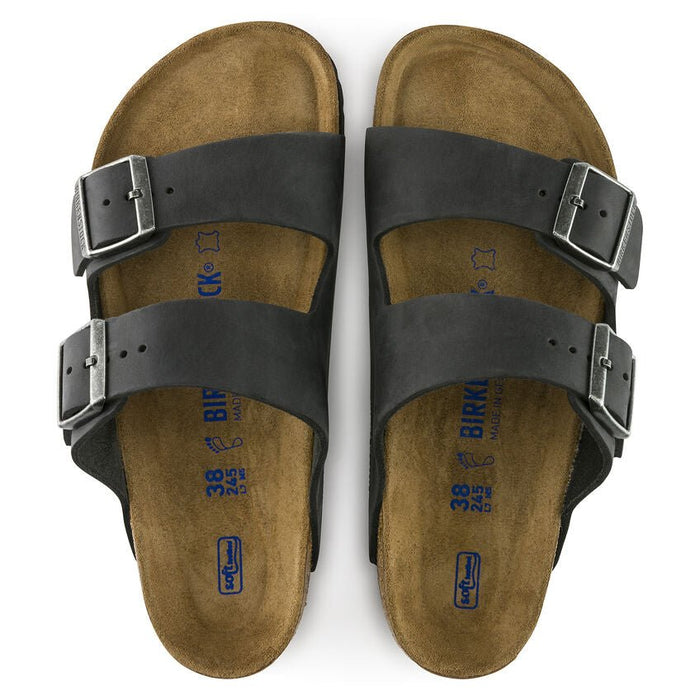 Birkenstock - Sandales Arizona - Cuir huilé - Noir-Chaussures-0752481