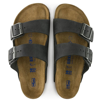 Birkenstock - Sandales Arizona - Cuir huilé - Noir-Chaussures-0752481