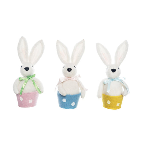 A Bunny in Egg Figurine, Set of 3.